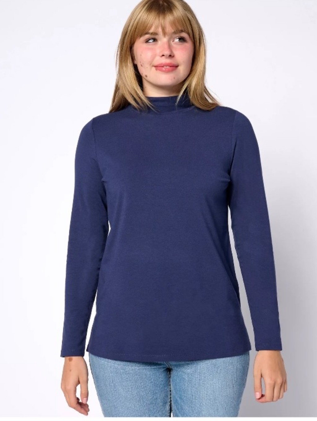 New Joan Rivers Wardrobe Builders Long-Sleeve Mock Neck Top